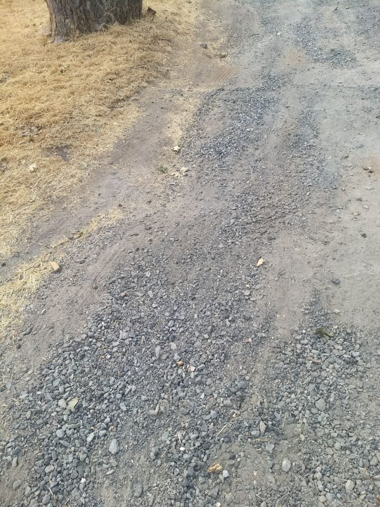 Steep curving driveway restoration Easy Street Gravel Road Repair
